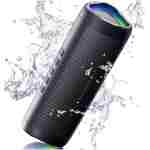 Bluetooth Speaker with HD Sound, Portable Wireless, IPX5 Waterproof, Up to 20H Playtime, TWS Pairing, BT5.3, for Home/Party/Outdoor/Beach, Electronic Gadgets, Birthday Gift (Black)