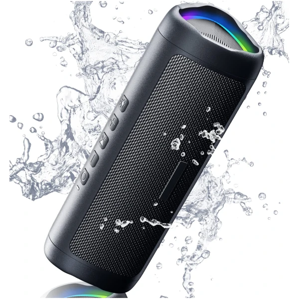 Bluetooth Speaker with HD Sound, Portable Wireless, IPX5 Waterproof, Up to 20H Playtime, TWS Pairing, BT5.3, for Home/Party/Outdoor/Beach, Electronic Gadgets, Birthday Gift (Black)