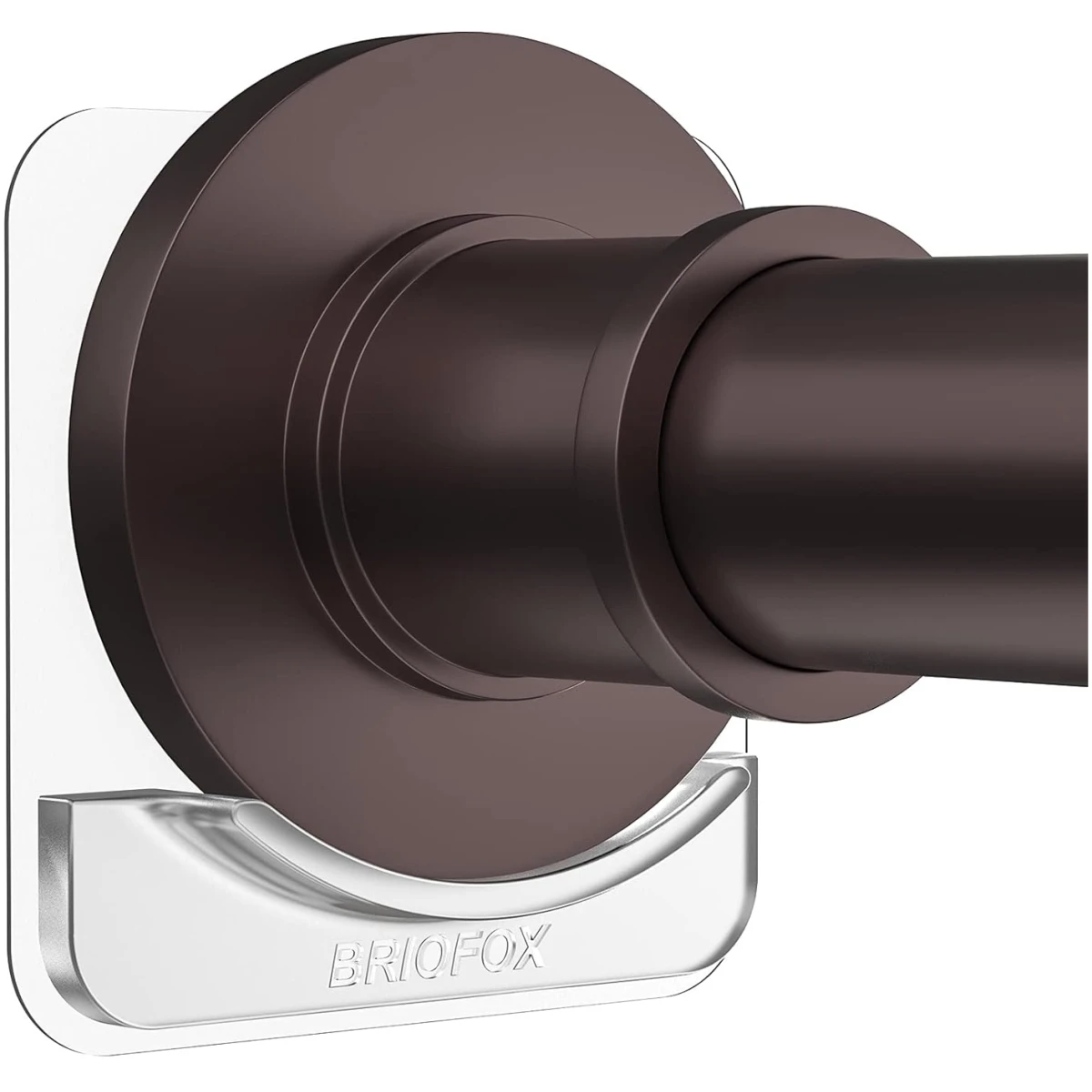 BRIOFOX Adhesive Shower Curtain Rod Holder | No Drilling | Invisible Wall Mount Holder | Transparent Rod Retainer, 2 Pack(Rod Not Included)