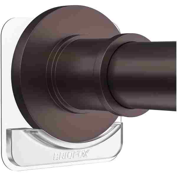 BRIOFOX Adhesive Shower Curtain Rod Holder | No Drilling | Invisible Wall Mount Holder | Transparent Rod Retainer, 2 Pack(Rod Not Included)