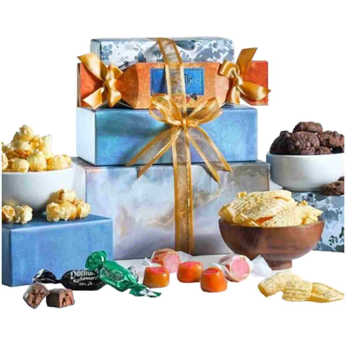 Broadway Basketeers Chocolate Food Gift Basket Tower Snack Gifts for Valentines Day, Women, Men, Families, College, Delivery for Birthday, Sympathy, Appreciation, Thank You, Get...