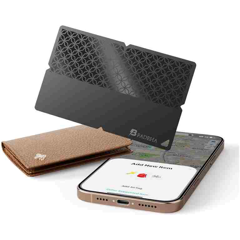 by Air Tag (2025) iOS Only Bluetooth Tracker with Apple Find My, iPhone Smart Card Wallet Finder GPS Tracker, 5-10 Years Battery, Keys Finder and Item Locator for Keys, Bags,...