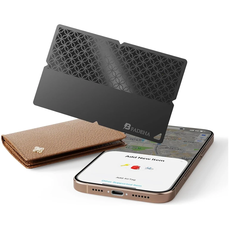 by Air Tag (2025) iOS Only Bluetooth Tracker with Apple Find My, iPhone Smart Card Wallet Finder GPS Tracker, 5-10 Years Battery, Keys Finder and Item Locator for Keys, Bags,...