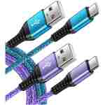 C Charger Cord Fast Charging USB Type C Cable Android Charger Cables 6FT 2Pack for Samsung Galaxy S25 S24 S23 S22 S21 S20 Ultra S20+ Note 20 10 S10 S9 Plus A12 A11 A52 Google...