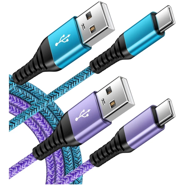 C Charger Cord Fast Charging USB Type C Cable Android Charger Cables 6FT 2Pack for Samsung Galaxy S25 S24 S23 S22 S21 S20 Ultra S20+ Note 20 10 S10 S9 Plus A12 A11 A52 Google...