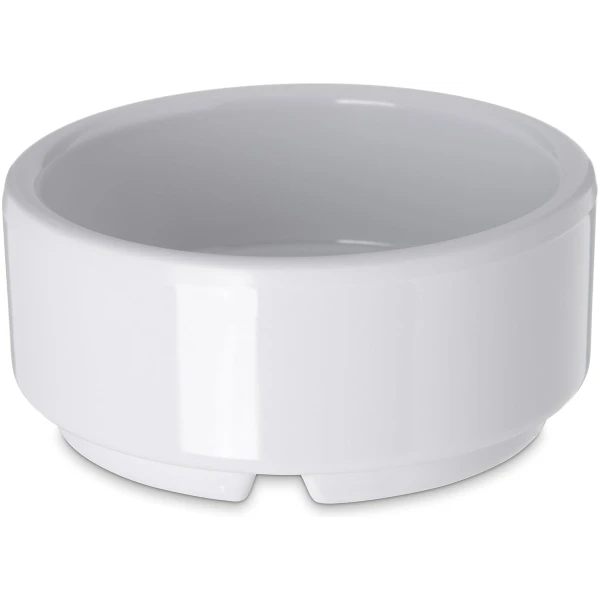 Carlisle FoodService Products Plastic Straight Sided Ramekin, Durable Dips and Sauce Bowl for Home, Kitchen, and Restaurant, Melamine, 2 Ounces, White