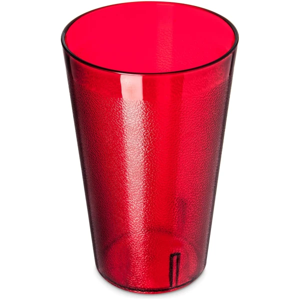 Carlisle FoodService Products Stackable Tumbler Plastic Tumbler with Pebbled Exterior for Restaurants, Catering, Kitchens, Plastic, 34.9 Ounces, Ruby