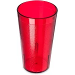 Carlisle FoodService Products Stackable Tumbler Plastic Tumbler with Pebbled Exterior for Restaurants, Catering, Kitchens, Plastic, 13.4 Ounces, Ruby