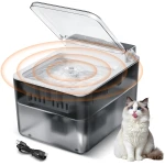 Cat Water Fountain with Dust Cover, 102 oz/3L Automatic Cat Water Dispenser Bowl with Battery Operated, Cat Fountain Super Silent Pet Water Fountain for Dogs and Cats Indoor(