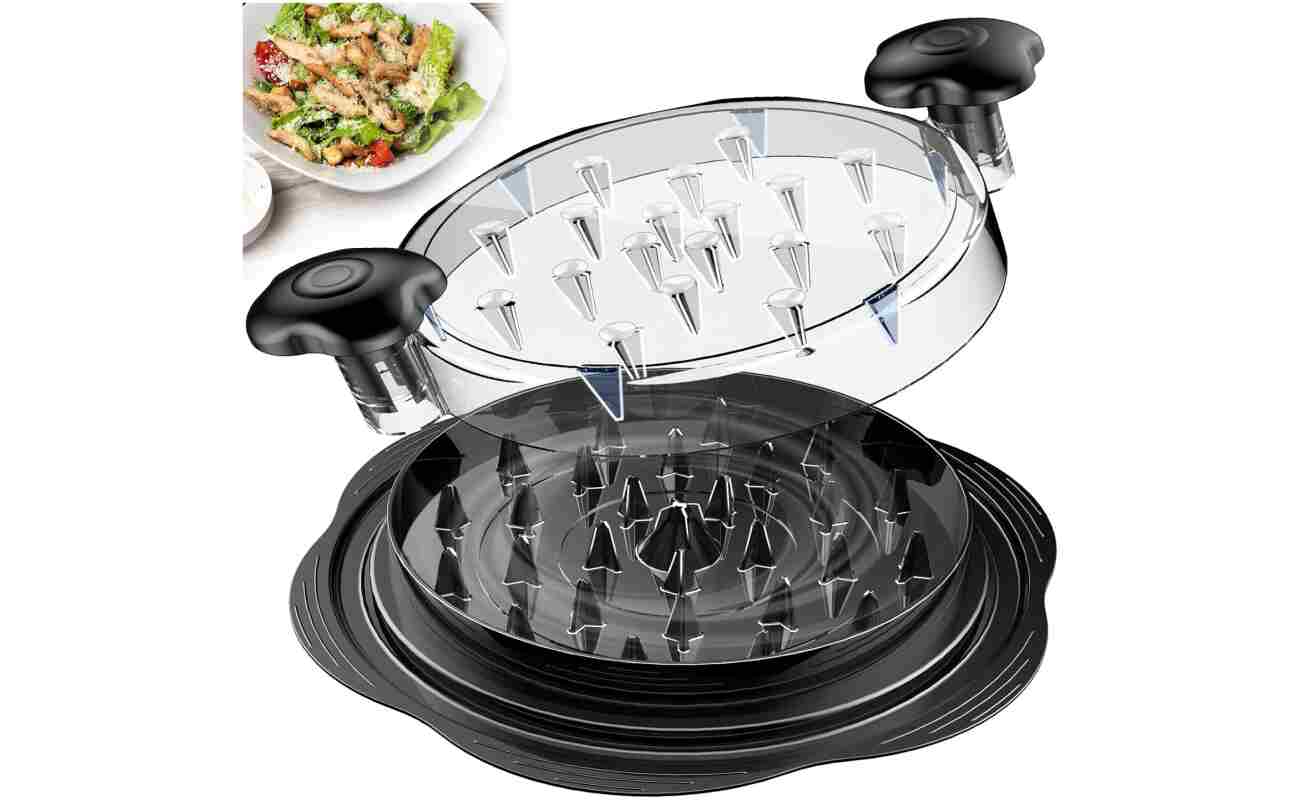 Chicken Shredder Large Chicken Breast Shredder Tool Twist with Brush&Fork, Visible Meat Shredder Machine, Strong Anti-Slip Strip, Ergonomic Handle, BPA Free, Suitable for Pork...