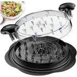 Chicken Shredder Large Chicken Breast Shredder Tool Twist with Brush&Fork, Visible Meat Shredder Machine, Strong Anti-Slip Strip, Ergonomic Handle, BPA Free, Suitable for Pork...