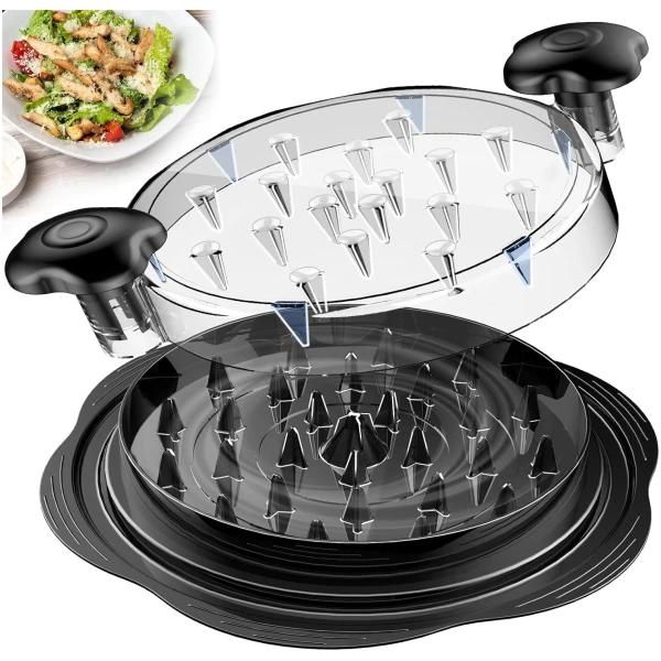 Chicken Shredder Large Chicken Breast Shredder Tool Twist with Brush&Fork, Visible Meat Shredder Machine, Strong Anti-Slip Strip, Ergonomic Handle, BPA Free, Suitable for Pork...