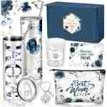 Chuangdi 6 Pcs Mother's Day Gifts Set for Mom Wife Best Mom Ever Gift Ink Floral 20oz Tumbler Cosmetic Bag Scented Candle Keychain from Son Daughter for Birthday Christmas...