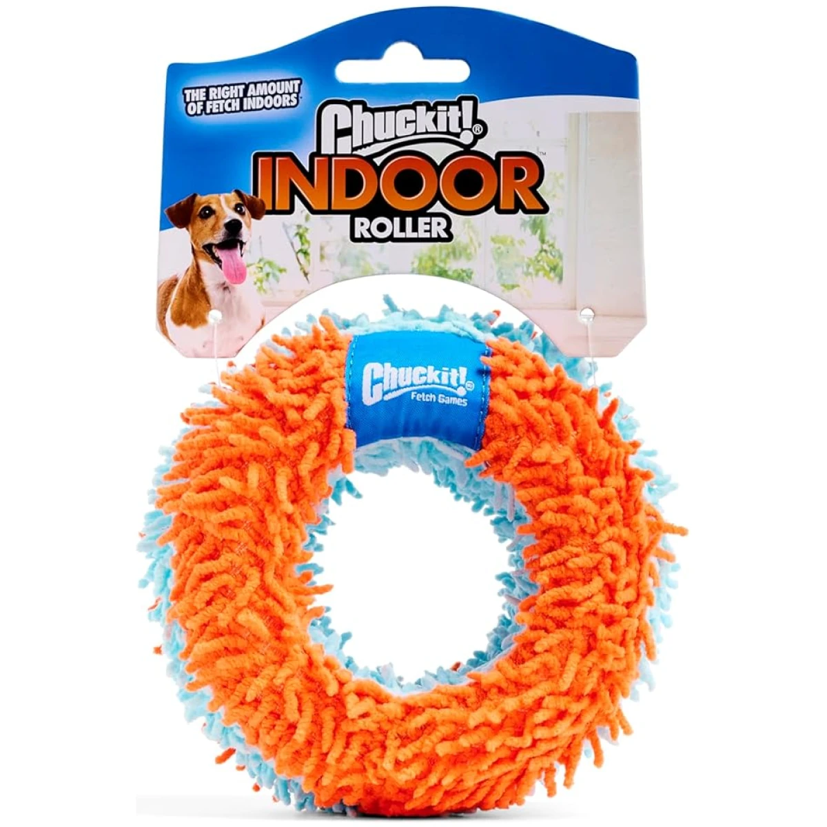 Chuckit! Indoor Fetch Roller Toy for Dogs - Interactive Dog Toys for Boredom, Orange and Blue