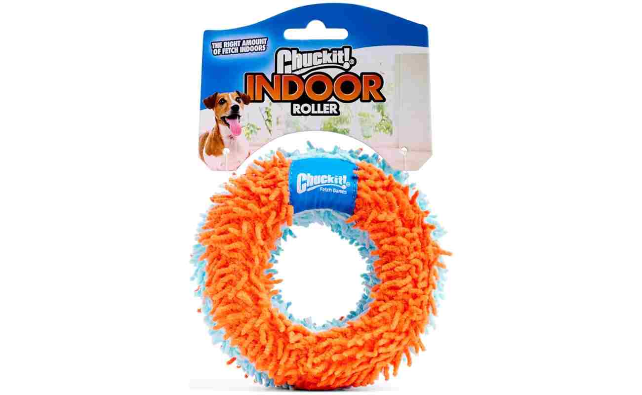 Chuckit! Indoor Fetch Roller Toy for Dogs - Interactive Dog Toys for Boredom, Orange and Blue