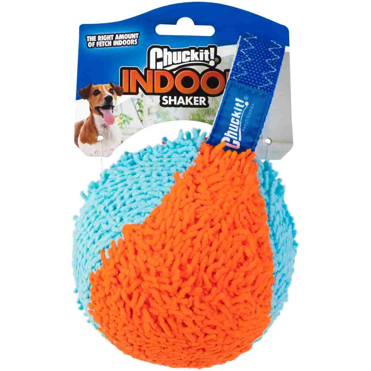 Chuckit! Indoor Fetch Shaker for Dogs - Interactive Dog Toys for Boredom, 7.75 Inch, Orange and Blue