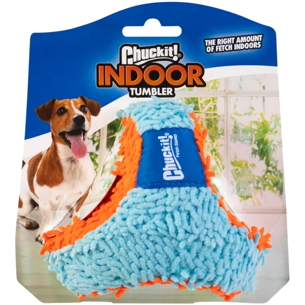 Chuckit! Indoor Fetch Tumbler Toy for Dogs - Interactive Dog Toys for Boredom, 6.5 Inch, Orange and Blue