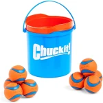 Chuckit! Ultra Ball Dog Toy with Chuckit! Cleaning Bucket Bundle, Bouncy Fetch Pet Toys For Dogs 20-60 lbs, Interactive Dog Toys, Durable Rubber, Size Medium, 2.5-inch Diameter,...