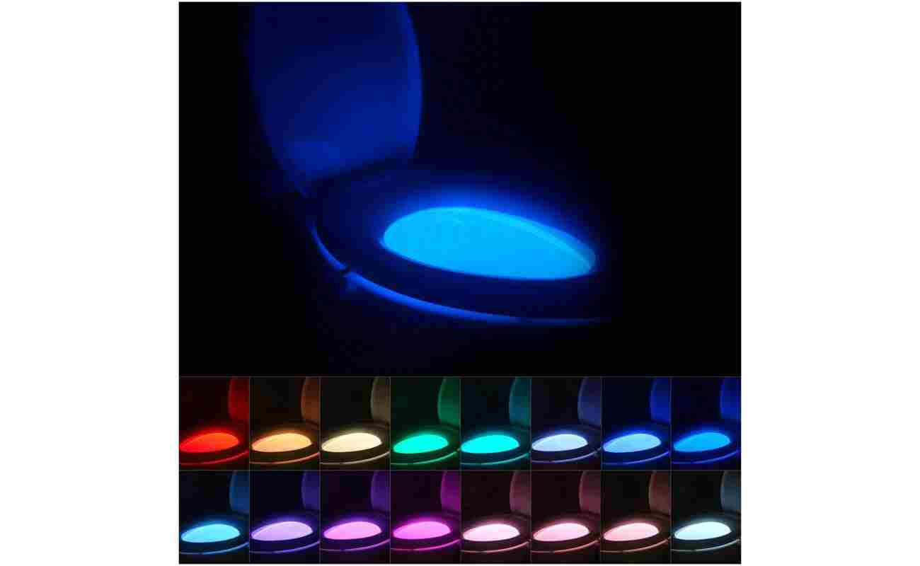 Chunace Toilet Bowl Night Light Motion Sensor, 16 Color Changing LED Gadgets for Bathroom Accessories Decor, Cool Gag Stuff for Men, Kids, Funny Stocking Stuffer Gifts 2025