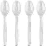 Classic Plastic Teaspoons (50 Count) - Durable White Plastic Spoons Heavy Duty, Premium Disposable Spoons for Weddings, Dinners, Everyday Flatware & Party Supplies