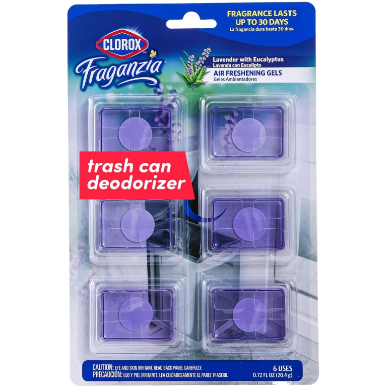 Clorox Fraganzia Adhesive Garbage Can Air Freshener Gel, Lavender with Eucalyptus Scent - No Plug, Stick On Trash Can Deodorizer and Odor Absorber, Gel Air Fresheners for Home...