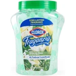 Clorox Fraganzia Air Freshener Crystal Beads White Lily Bloom 12oz Jar LongLasting Air Freshener Beads Easy to Use Vented Jar Air Scent Beads for Homes, Bathrooms, Closets, Car...