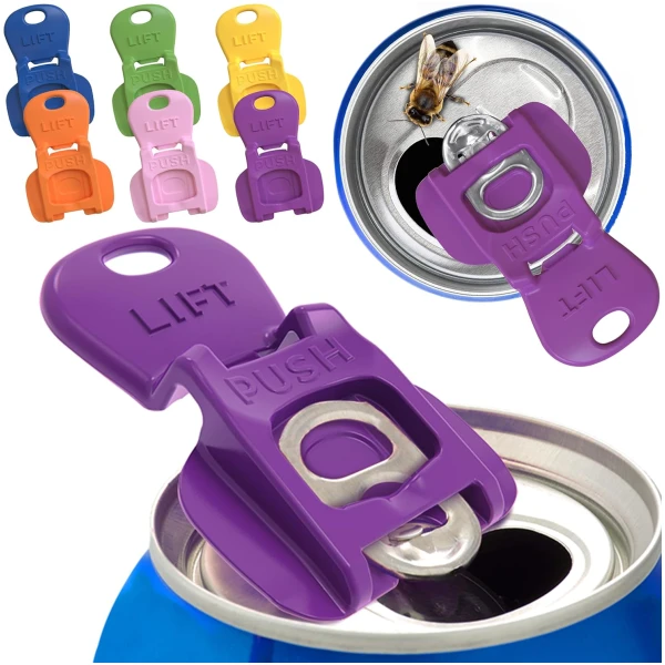 Complete Cover Easy Tab Opener New and Improved 6PK Beverage Barricade 2.0 by Avant Grub. Colorful Drink Can Protector Cap for Soda, Beer, Coke Shields From Bugs, Bees, Dust at...