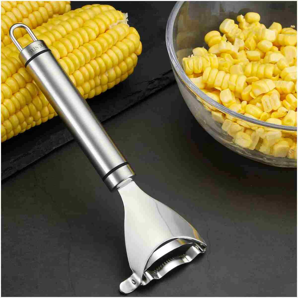 Corn Peeler Stainless Stee Corn Cob Stripper Tool Corn Thresher from the Cob, Removes Corn Kernels From Corn Cobs In Seconds, Kitchen Gadget
