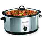 Crock-Pot 7 Quart Oval Manual Slow Cooker, Stainless Steel (SCV700-S-BR), Versatile Cookware for Large Families or Entertaining