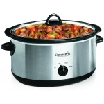 Crock-Pot 7 Quart Oval Manual Slow Cooker, Stainless Steel (SCV700-S-BR), Versatile Cookware for Large Families or Entertaining