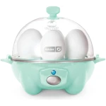 DASH Rapid Egg Cooker: 6 Egg Capacity Electric Egg Cooker for Hard Boiled Eggs, Poached Eggs, Scrambled Eggs, or Omelets with Auto Shut Off Feature - Aqua, 5.5 Inch (DEC005AQ)