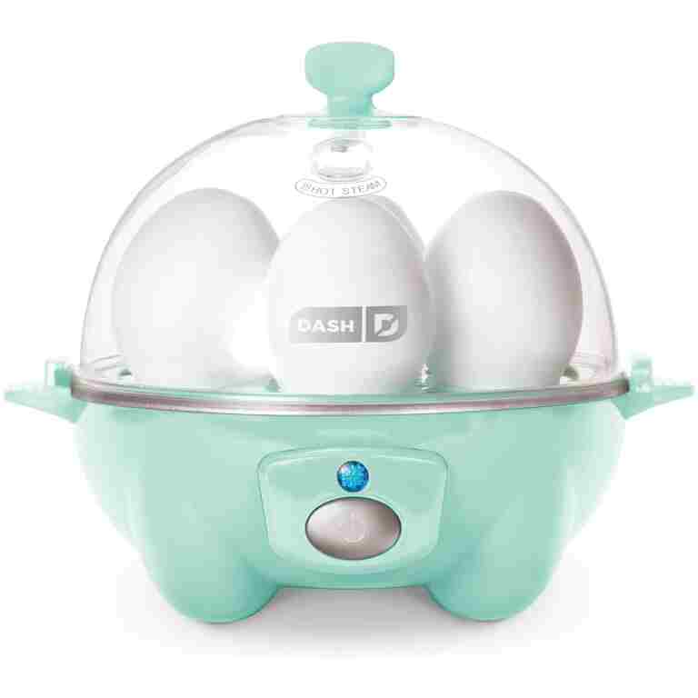 DASH Rapid Egg Cooker: 6 Egg Capacity Electric Egg Cooker for Hard Boiled Eggs, Poached Eggs, Scrambled Eggs, or Omelets with Auto Shut Off Feature - Aqua, 5.5 Inch (DEC005AQ)