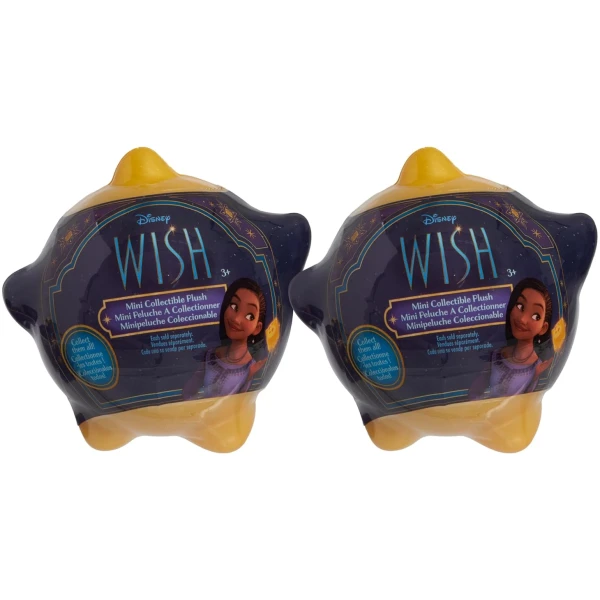 Disney Wish Mini Collectible Plush, 2 Blind Bag Inspired Capsules, Kids Toys for Ages 2 Up by Just Play