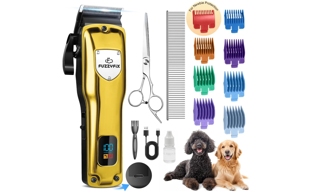 Dog Clippers for Grooming for Thick Heavy Coats, Professional Pet Grooming Clippers Supplies Kit Low Noise Rechargeable Stainless Steel Hair Trimmers with Ceramic Blade for Dogs...