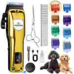 Dog Clippers for Grooming for Thick Heavy Coats, Professional Pet Grooming Clippers Supplies Kit Low Noise Rechargeable Stainless Steel Hair Trimmers with Ceramic Blade for Dogs...