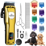 Dog Clippers for Grooming for Thick Heavy Coats, Professional Pet Grooming Clippers Supplies Kit Low Noise Rechargeable Stainless Steel Hair Trimmers with Ceramic Blade for Dogs...