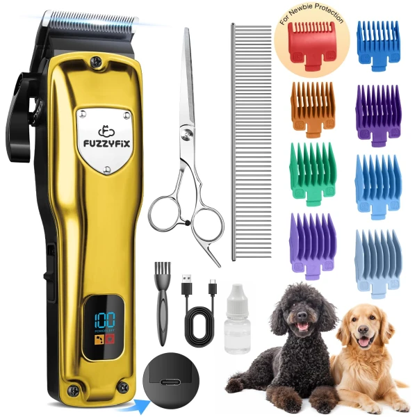 Dog Clippers for Grooming for Thick Heavy Coats, Professional Pet Grooming Clippers Supplies Kit Low Noise Rechargeable Stainless Steel Hair Trimmers with Ceramic Blade for Dogs...