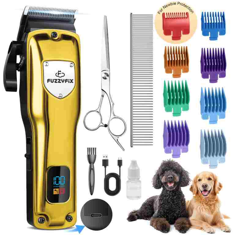 Dog Clippers for Grooming for Thick Heavy Coats, Professional Pet Grooming Clippers Supplies Kit Low Noise Rechargeable Stainless Steel Hair Trimmers with Ceramic Blade for Dogs...