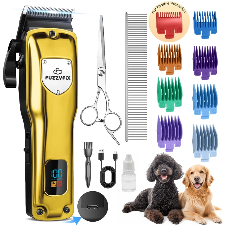 Dog Clippers for Grooming for Thick Heavy Coats, Professional Pet Grooming Clippers Supplies Kit Low Noise Rechargeable Stainless Steel Hair Trimmers with Ceramic Blade for Dogs...