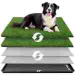 Dog Grass Large Potty Patch, Dog Litter Boxes Artificial Grass Bathroom Turf for Pet Training, Washable Puppy Pee Pad, Perfect Indoor/Outdoor Portable Potty Pet Loo