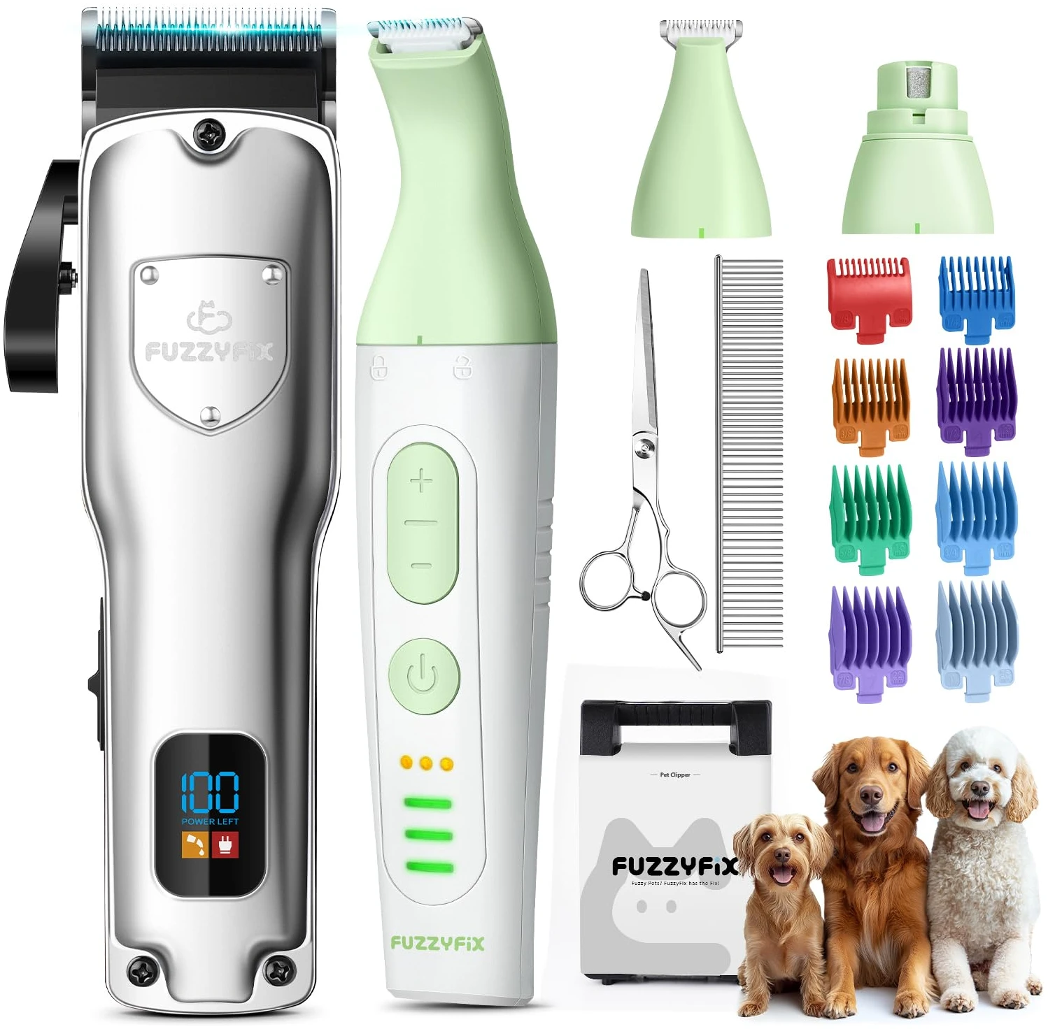 Dog Grooming Kit, Dog Clippers for Grooming for Thick Heavy Coats, Professional Pet Paw Trimmer Nail Grinder Low Noise Rechargeable Stainless Steel Hair Trimmer for Dogs Cats... Dog Grooming Kit, Dog Clippers for Grooming for Thick Heavy Coats, Professional Pet Paw Trimmer Nail Grinder Low Noise Rechargeable Stainless Steel Hair Trimmer for Dogs Cats...