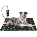 Dog Heating Pad 32x20in Waterproof Pet Heating Pad for Dogs Smart Thermostat Switch, Whelping Supplies Heated Dog Bed,Adding Wire Rope Wires Puppy Heating Pad Mat-with Plush...