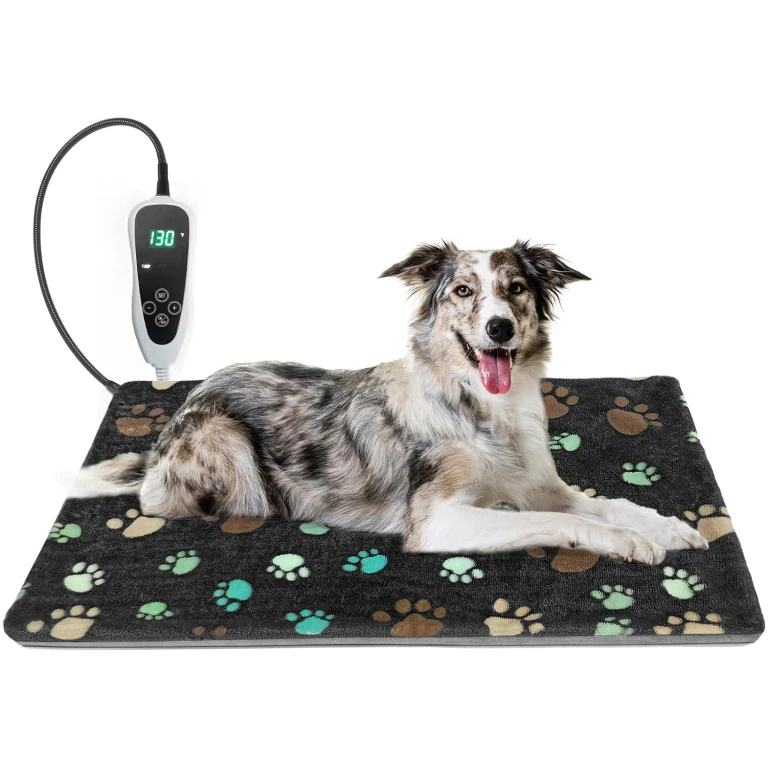 Dog Heating Pad 32x20in Waterproof Pet Heating Pad for Dogs Smart Thermostat Switch, Whelping Supplies Heated Dog Bed,Adding Wire Rope Wires Puppy Heating Pad Mat-with Plush...