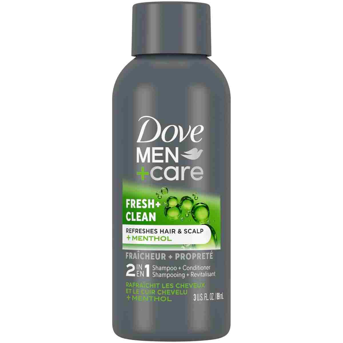 DOVE MEN + CARE Fortifying 2 in 1 Shampoo and Conditioner Fresh and Clean with Caffeine for Normal to Oily Hair Helps Strengthen Thinning Hair 3 oz