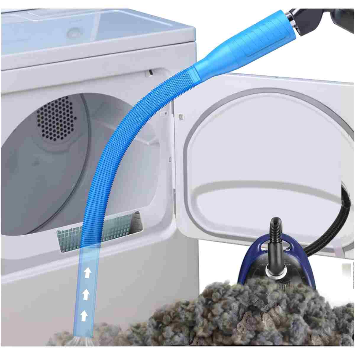 Dryer Vent Cleaner Kit Vacuum Attachment - Multiple Combinations V1 Lint Remover Power Washer and Vacuum Hose Quickly Removes Lint