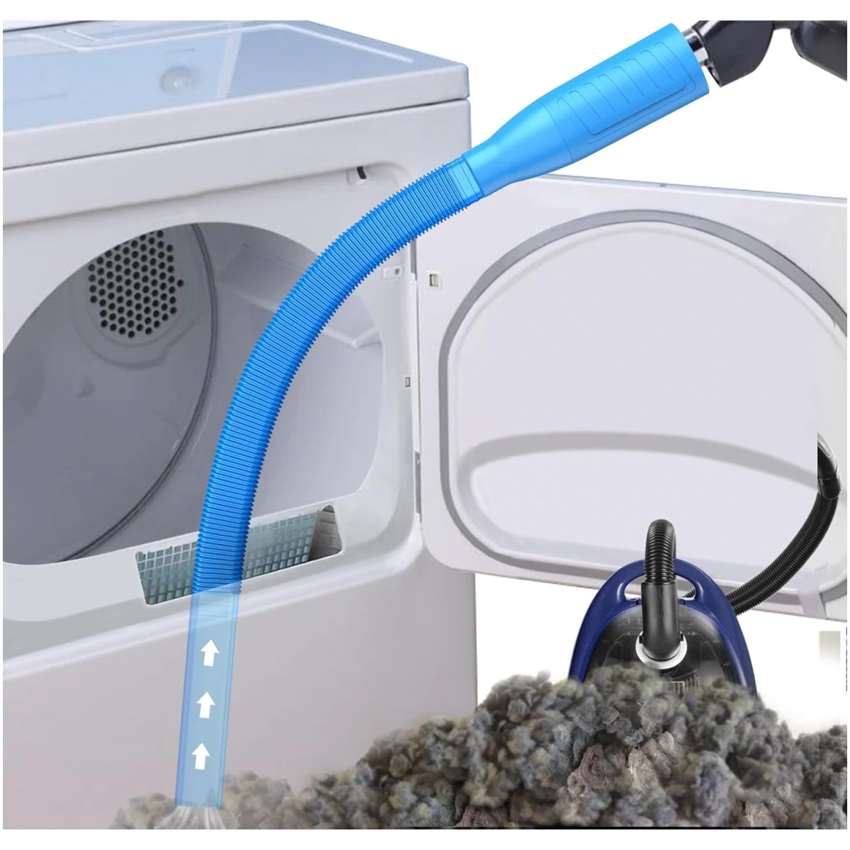 Dryer Vent Cleaner Kit Vacuum Attachment - Multiple Combinations V1 Lint Remover Power Washer and Vacuum Hose Quickly Removes Lint