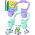 Easter Basket Stuffers for Teens Girls Boys Cell Phone Stand: 2 Pack UPGRADE Adjustable Thumbs Up Lazy Phone Holder for Desk Fun Birthday Gifts Easter Gifts for Adults Toddlers...