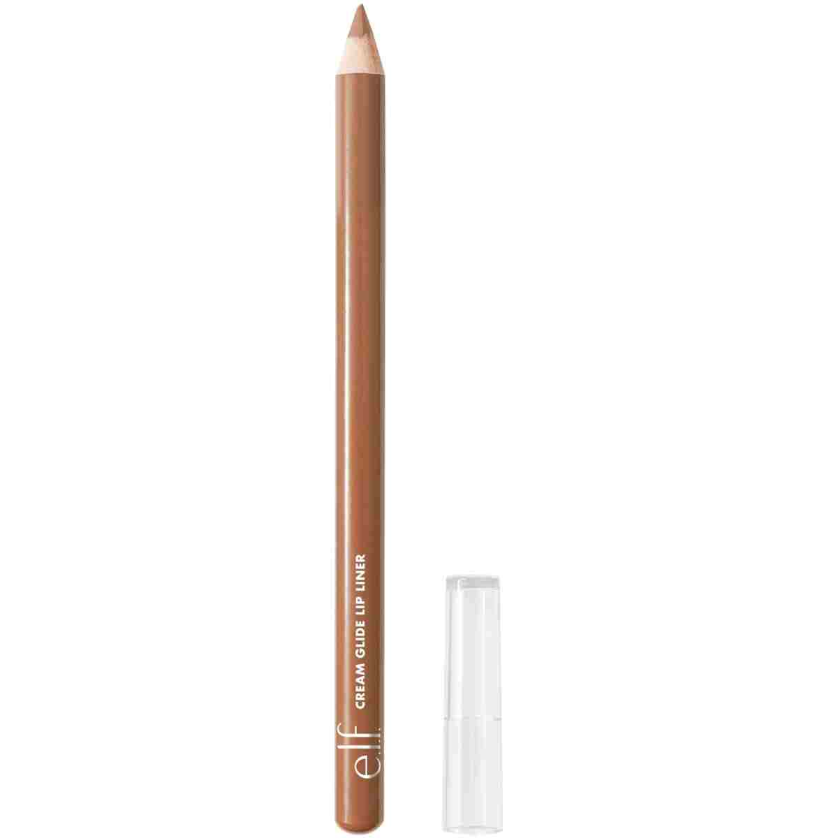 e.l.f. Cream Glide Lip Liner, Highly-Pigmented Pencil For Shaping & Sculpting Lips, Semi-Matte Finish, Vegan & Cruelty-Free, Baddest Beige