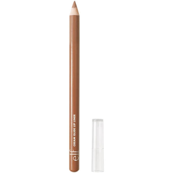 e.l.f. Cream Glide Lip Liner, Highly-Pigmented Pencil For Shaping & Sculpting Lips, Semi-Matte Finish, Vegan & Cruelty-Free, Baddest Beige