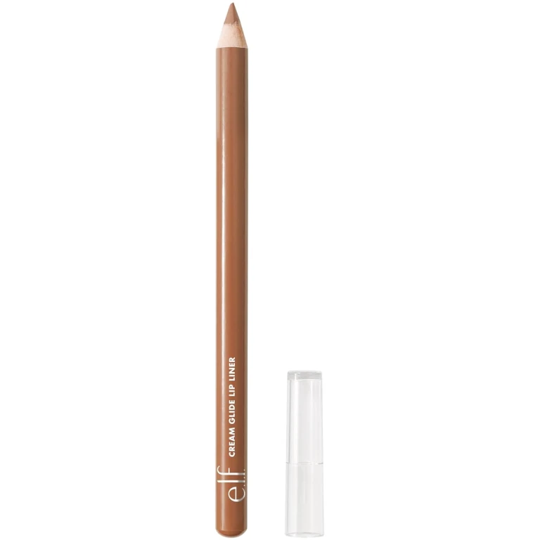 e.l.f. Cream Glide Lip Liner, Highly-Pigmented Pencil For Shaping & Sculpting Lips, Semi-Matte Finish, Vegan & Cruelty-Free, Baddest Beige